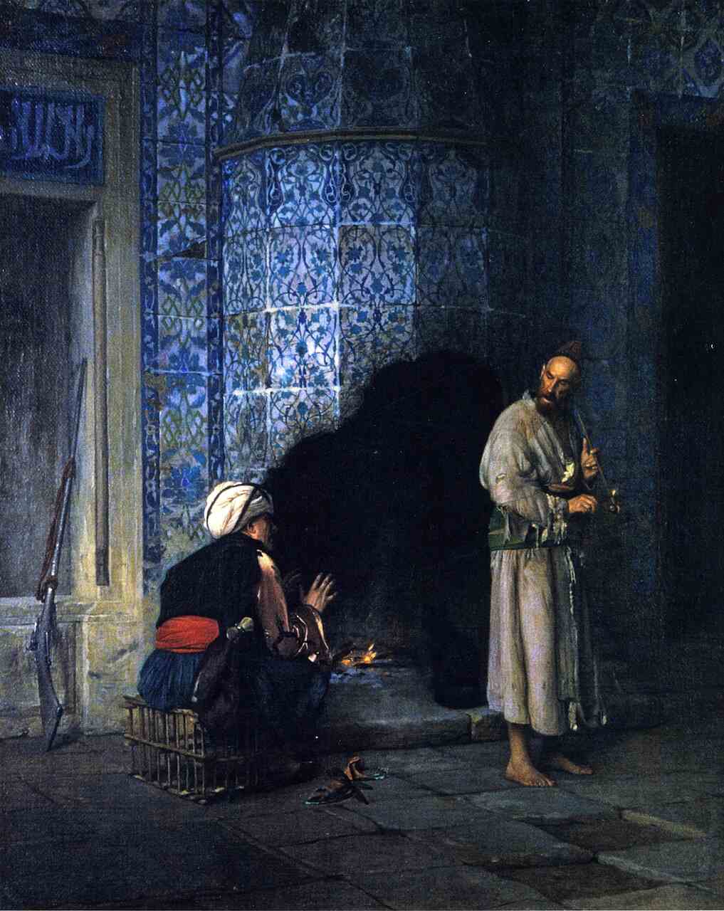 A Chat By The Fireside Painting by Jean-Leon