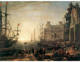 Port Scene with the Villa Medici 1637 artwork preview