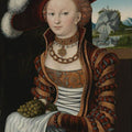 Portrait Of A Young Lady Holding Grapes And Apples 