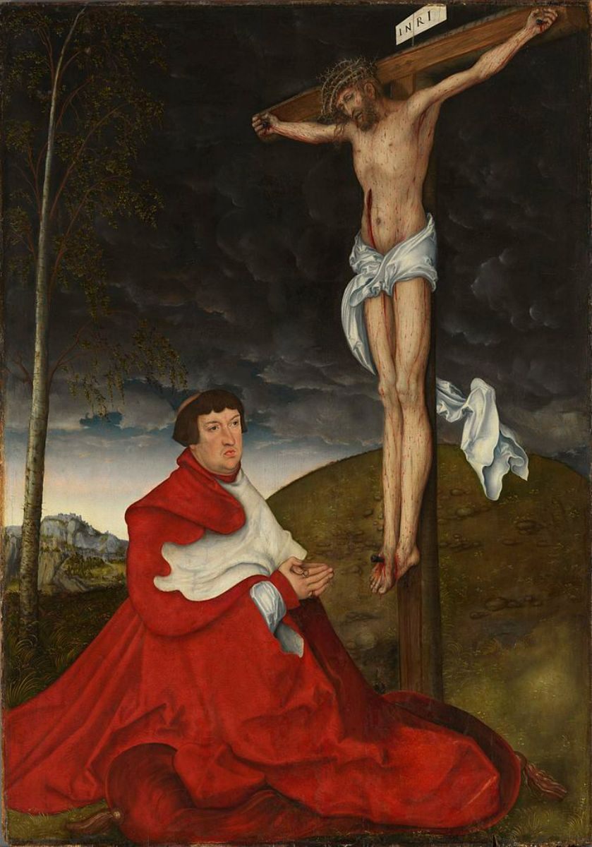 Albert Cardinal Elector of Mainz at the foot of the Cross 