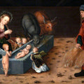 The Nativity with Adoring Child Angels 