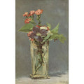 Pinks and Clematis in a Crystal Vase 