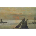 Boats at Sea, Sunset 