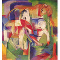 Elephant, horse, cattle, winter 