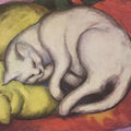Cat on a Yellow Pillow 