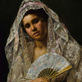 Spanish Dancer Wearing A Lace Mantilla 