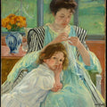 Young Mother Sewing 