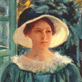 Young Woman In Green, Outdoors In The Sun 
