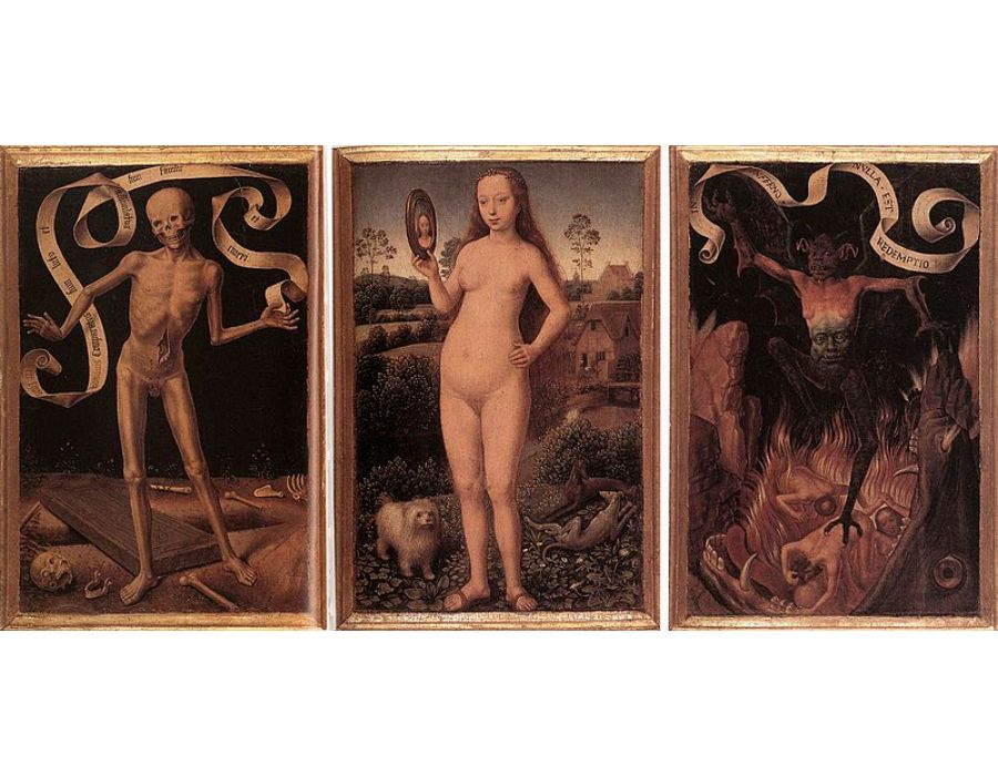 Triptych of Earthly Vanity and Divine Salvation (front) c. 1485 