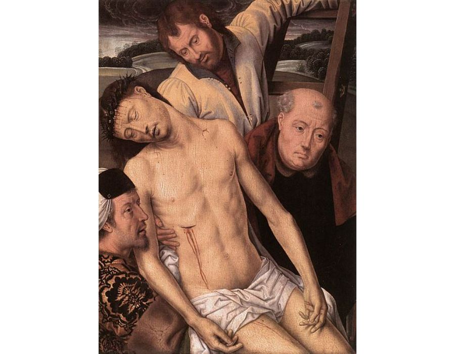 Deposition (left wing of a diptych) 1490s 