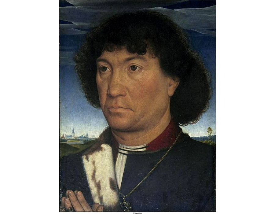 Portrait of a Man at Prayer before a Landscape c. 1480 