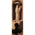 The Last Judgement, Triptych, left wing, outside, scene Praying founder Angelo Tani and Mary with the child 