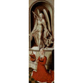 The Last Judgement, Triptych, right wing, inside praying founder Caterina Tanagli and Archangel Michael 