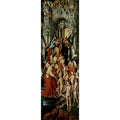 The Last Judgement, Triptych, left wing, inside the blessed at the gate of heaven (Paradise) with St. Peter 