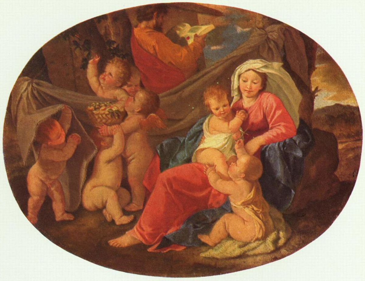 Holy Family with angels, Oval 