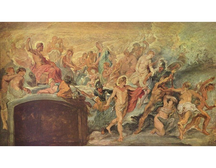 Paintings for Maria de Medici, Queen of France, scene the flower of France under the regency of Mary of Medici, sketch 