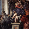 Madonna and Child Enthroned, St. John the Baptist as a Boy, St. Joseph, St. Jerome, St. Justinia and St. Francis 