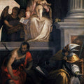 Madonna Enthroned with Child, St John the Baptist, St Louis of Toulouse and Dono 