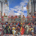 The Marriage Feast at Cana, detail of musicians and dogs, c.1562 