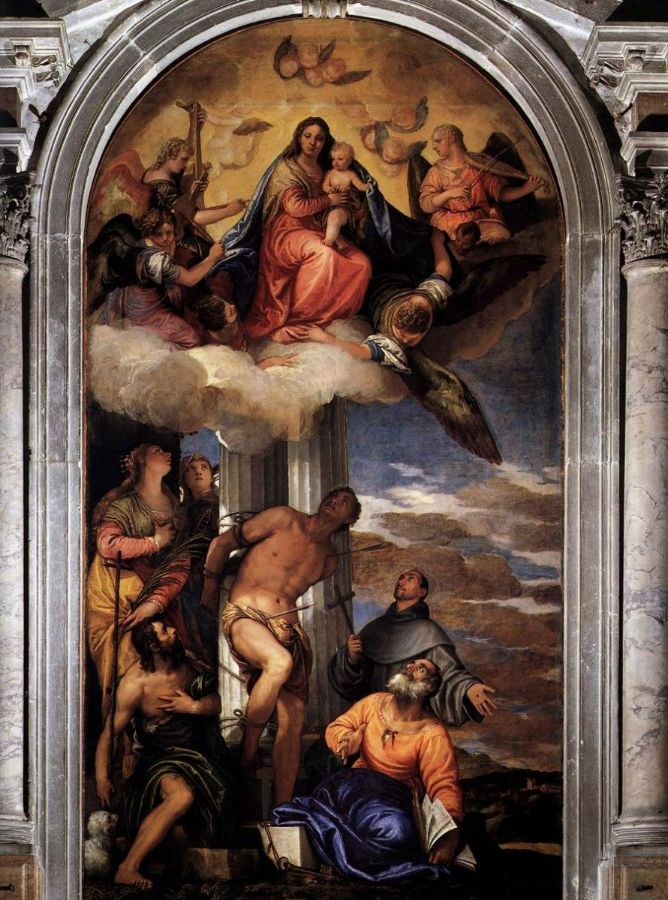 Virgin and Child with angel musicians 