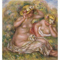 Deux Femmes Avec Des Chapeaux A Fleurs Painting by Pierre Auguste Renoir