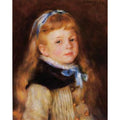 Mademoiselle Grimprel in a Blue Ribbon Painting by Pierre Auguste Renoir