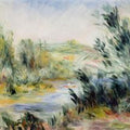 The Banks Of A River Rower In A Boat Painting by Pierre Auguste Renoir