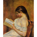 Young Girl Reading Painting by Pierre Auguste Renoir
