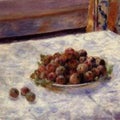 Still Life, a Plate of Plums Painting by Pierre Auguste Renoir
