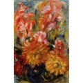 Gladiolas In A Blue Vase Painting by Pierre Auguste Renoir