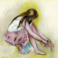 Young Girl Slipping On Her Stockings Painting by Pierre Auguste Renoir