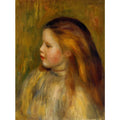 Head Of A Little Girl In Profile Painting by Pierre Auguste Renoir