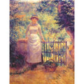 Aline at the gate (girl in the garden) Painting by Pierre Auguste Renoir