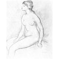 Female Nude Seated Painting by Pierre Auguste Renoir