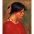 Head Of A Woman In Red Painting Painting by Pierre Auguste Renoir