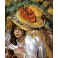 Two Young Girls Reading Painting