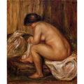 After Bathing Painting by Pierre Auguste Renoir