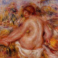 After Bathing Seated Female Nude Painting by Pierre Auguste Renoir