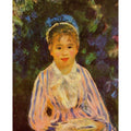 Young Woman In A Blue And Pink Striped Shirt Painting by Pierre Auguste Renoir