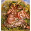 Two Women with Flowered Hat Painting