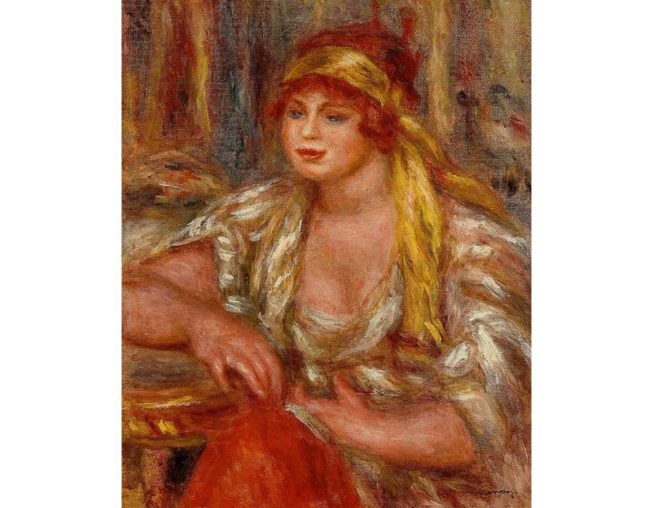 Andree In Yellow Turban And Blue Skirt Painting