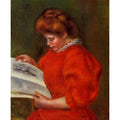 Young Woman Looking At A Print Painting