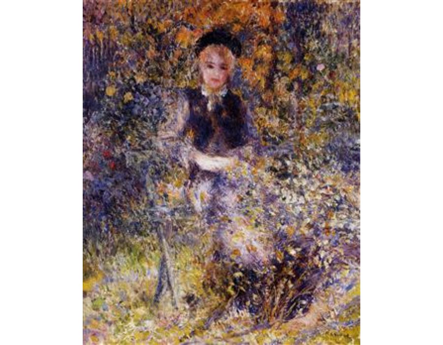 Young Woman On A Bench Painting