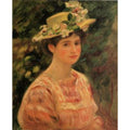 Young Woman Wearing A Hat With Wild Roses Painting