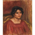 Gabrielle in a Red Dress Painting