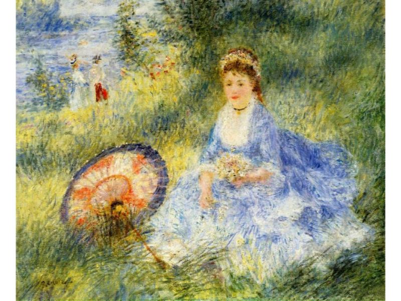 Young Woman With A Japanese Umbrella Painting