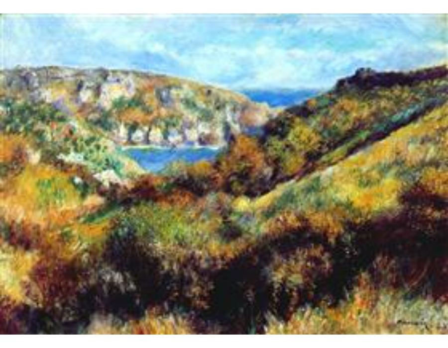 Hills around the Bay of Moulin Huet Guernsey 1883 Painting
