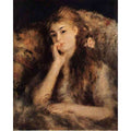 Portrait of a girl (in thought) by Pierre Auguste Renoir