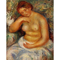 Seated Nude With A Bouquet by Pierre Auguste Renoir