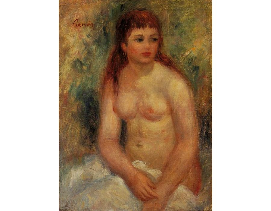 Seated Young Woman Nude by Pierre Auguste Renoir